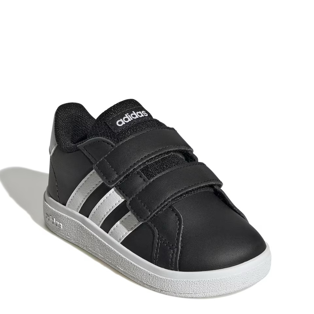 Adidas Grand Court Lifestyle Sneaker - Kids color black and white size 10